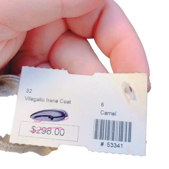 NWOT Vilagallo Beige Embroidered Sleeve Open Front Jacket 40 (6) - Picture 7 of 7